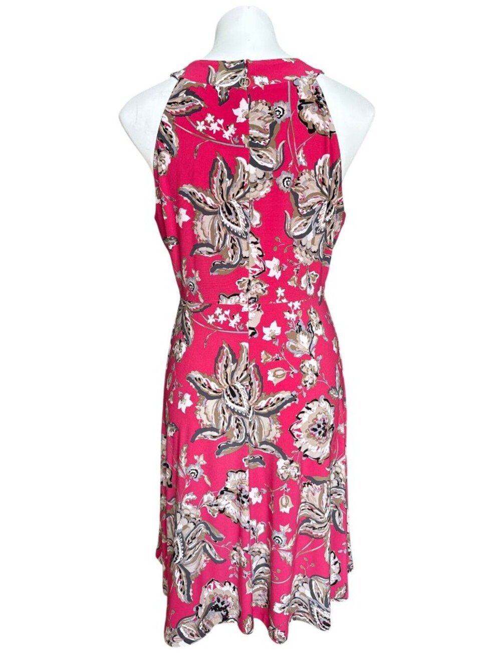 Tommy Hilfiger Women's Floral Fuchsia Pink Sleeveless Fit & Flare Dress Size 10 - Picture 5 of 9